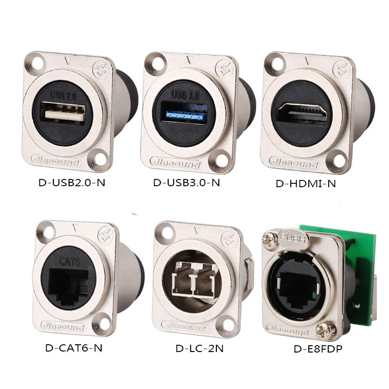 1 PCS D Series Cassic Panel-Mount Connector USB XLR BNC-D-HDMI VGA and More D Series Connector
