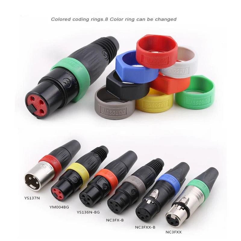 8 sets of XLR male and female XLR cable connector, card faucet, audio and video, XLR plug, 8 colors