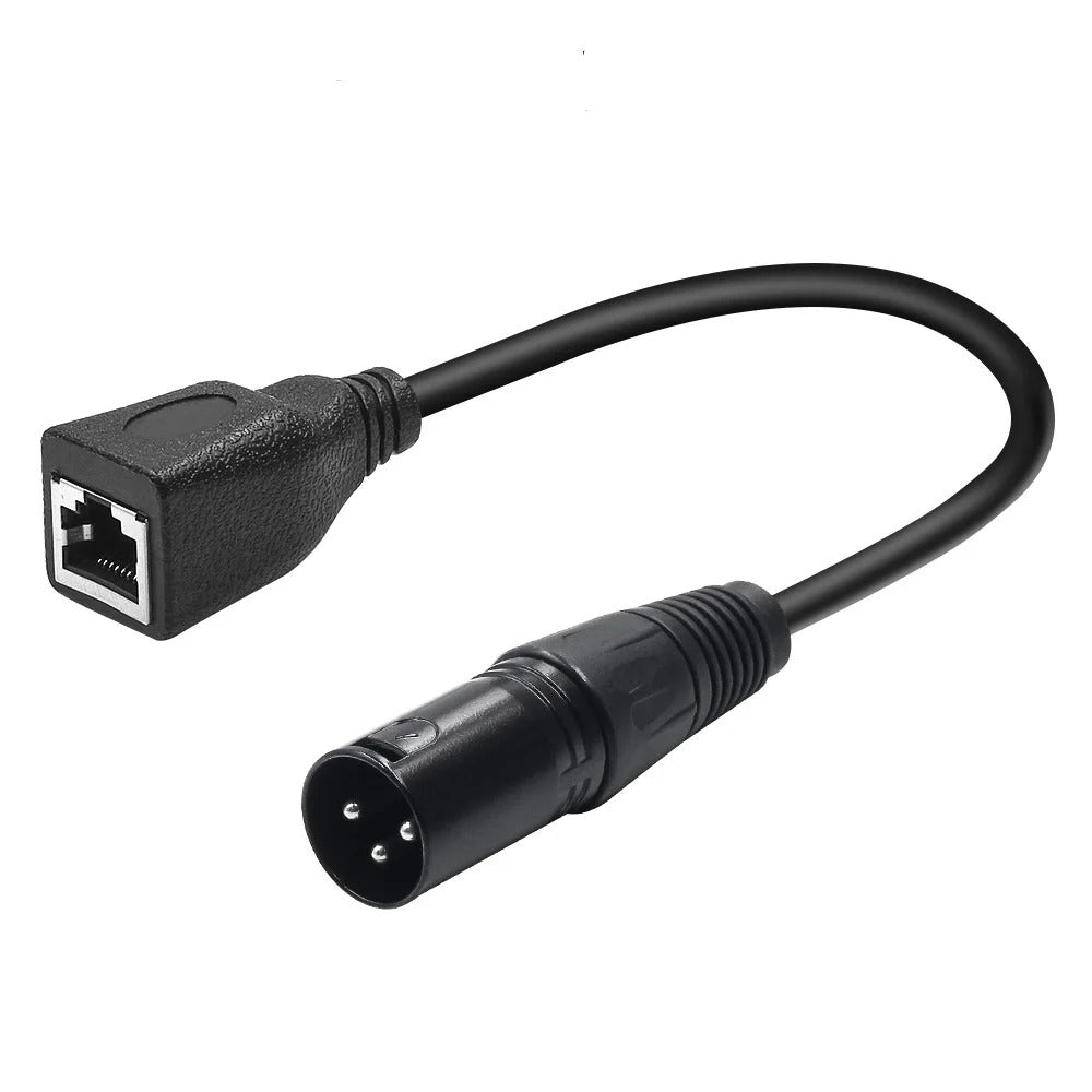 4 Pcs Bescoos XLR DMX to RJ45 0.3m Cable RJ45 Ethernet to 3 Pin XLR DMX Female & Male Connector