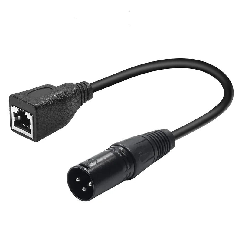 4 Pcs Bescoos XLR DMX to RJ45 0.3m Cable RJ45 Ethernet to 3 Pin XLR DMX Female & Male Connector