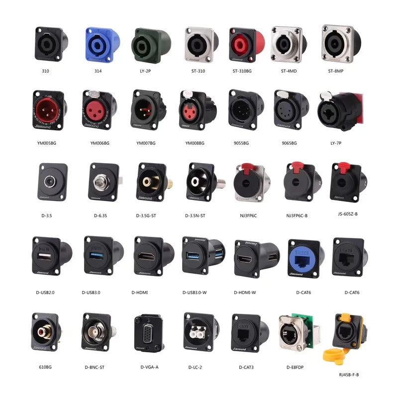 1 PCS  D Series Cassic Panel-Mount Connector USB XLR BNC-D-HDMI VGA  and More D Series Connector