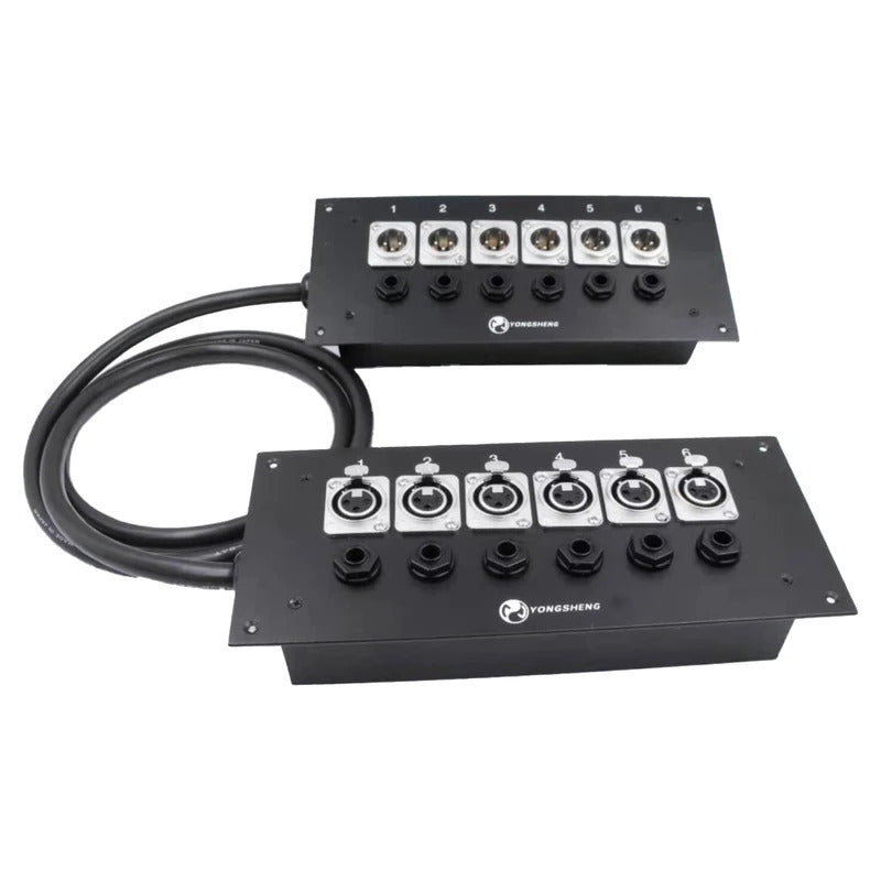 6-channel XLR Junction Box Recording Studio Through the Wall Panel XLR 6.35mm Jack Intercommunication
