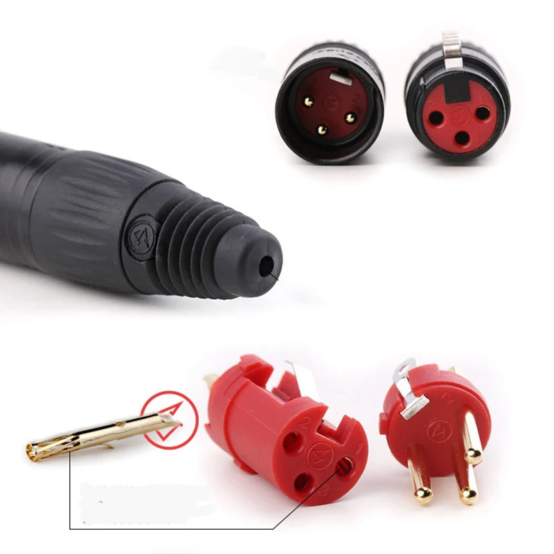 8 sets of XLR male and female XLR cable connector, card faucet, audio and video, XLR plug, 8 colors
