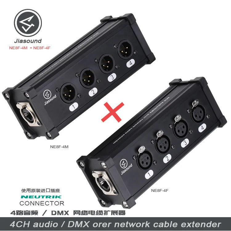 Jiasound 4-Channel DMX512 Network Signal Sprinkler Light Conversion Digital Network Cable to Analog Distribution